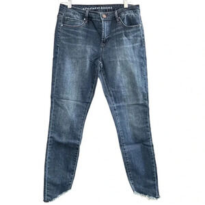 Articles Of Society Blue Mid Rise Frayed Hem Ankle Skinny Jeans Women’s Size 29